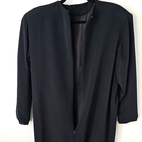VTG Mark Heister Black Cocktail Dress with Taffeta Bow Hemline - Picture 10 of 12